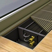 Water in-floor heating convectors: types, installation and arrangement features