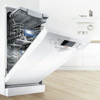 Freestanding dishwashers Bosch 45 cm: pinakamahusay na mga modelo + mga review tungkol sa tagagawa