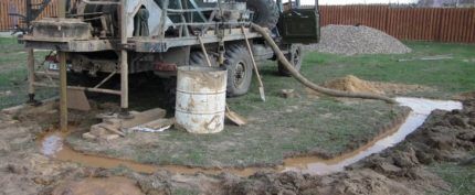 Drainage de l'eau lors du rinçage d'un puits