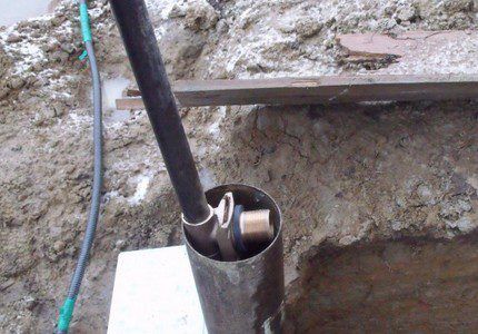Immersion of installation pipe
