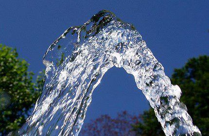 Clean water from a well on sand