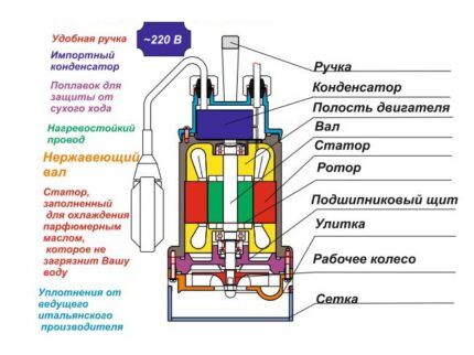 Schéma de la pompe centrifuge Gnome