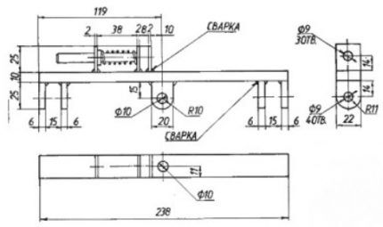 Crossbar with latch rod