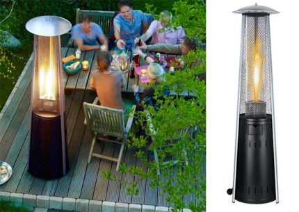 Pyramid gas heater for outdoor purposes