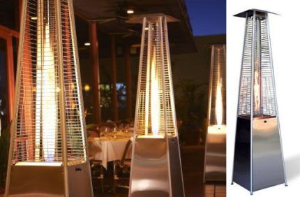 Gas outdoor heater pyramid