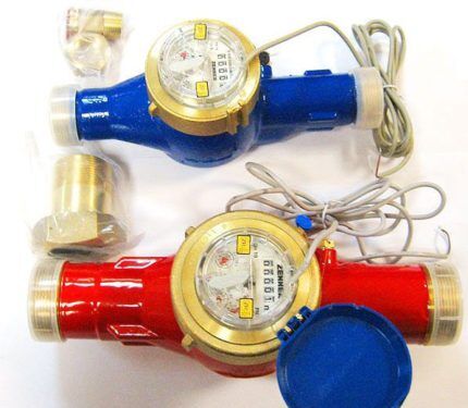 Water meters for cold and hot