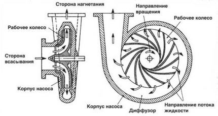 Operating principle of a centrifugal pump