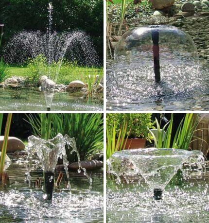 Pump heads for fountains and waterfalls