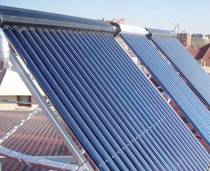 Solar collector for heating system of a private house