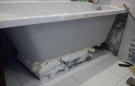 Installing a bathtub on bricks