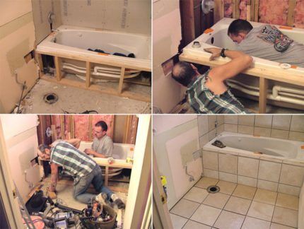 Do-it-yourself bath installation sequence