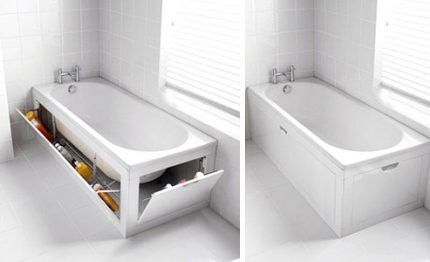 Bathtub with folding screen