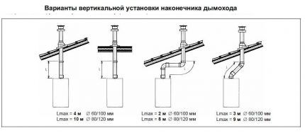 Vertical coaxial chimney