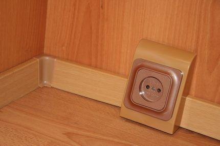 Socket box on the baseboard