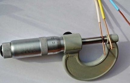 Measuring wire cross-section with a micrometer