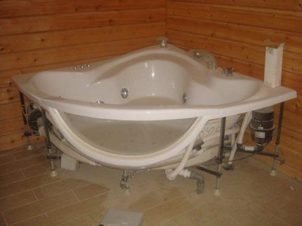 Installation of the bathtub body