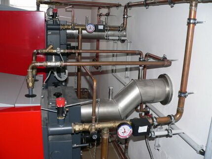 Installation of a floor-standing gas boiler