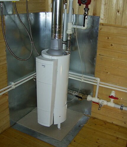 Installation of a floor-standing gas boiler