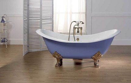 Cast iron bathtub with lion claws