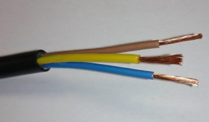 Three conductor wires
