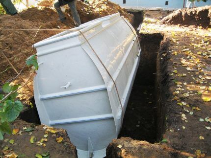 Installation of a septic tank Tver in a pit