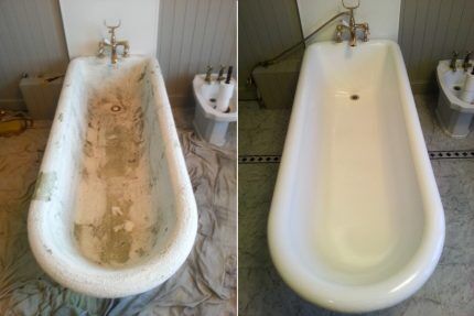 Bath before and after recovery