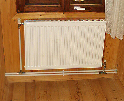 Diagonal connection of a radiator with a two-pipe scheme