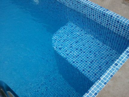 Swimming pool covered with PVC film
