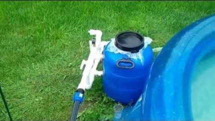 Installed homemade sand filter