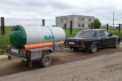 Transportation of septic tank and flotation tank