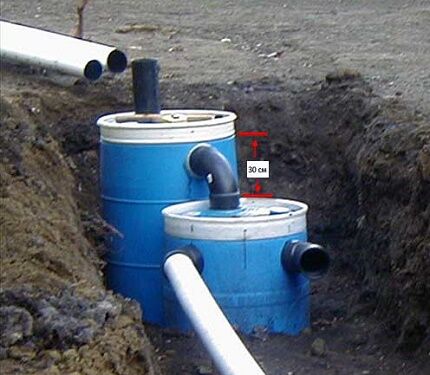 How to build a sewer system with a septic tank from barrels