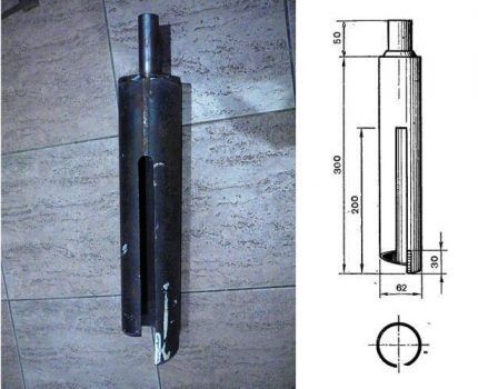 Cuchara para perforar suelos arcillosos semiduros y duros.