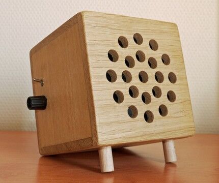 Heater in a wooden case