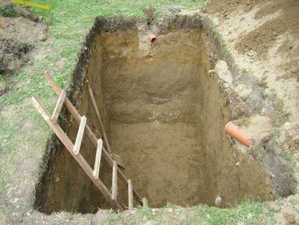 Pit for a septic tank