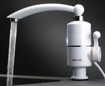 Flow-through faucet water heater 