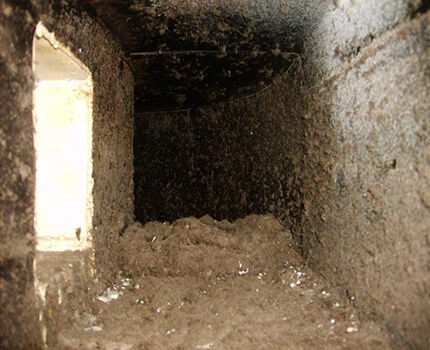 Dirty ventilation shaft of an apartment building