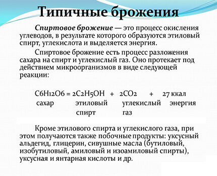 Formula for the alcohol fermentation process