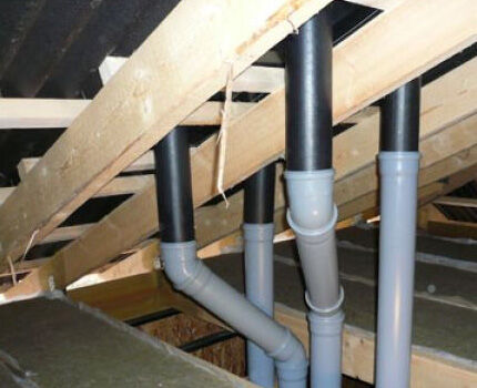 Galvanized and plastic pipes are used for ventilation ducts