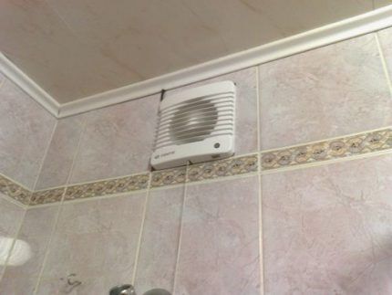 Fan in the bathroom