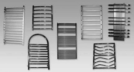 Range of heated towel rails