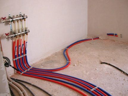 Piping for baseboard heating 