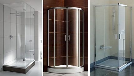 Shower stalls of standard shapes