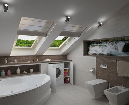 Salle de bain dans le grenier