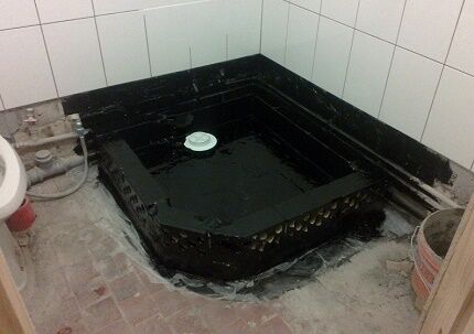 Waterproofing shower floor