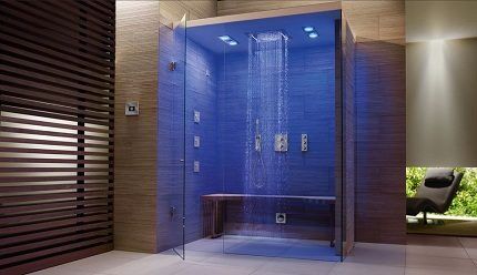 Lighting in the shower cabin