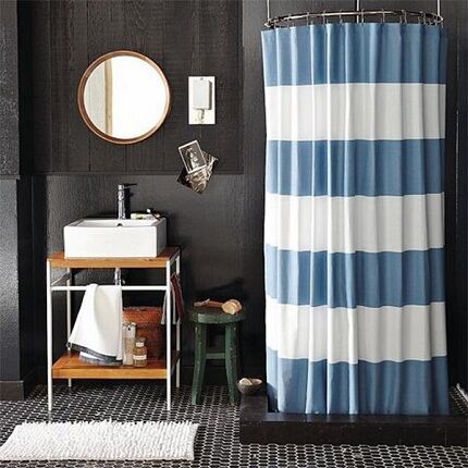 Curtains on the shower cabin