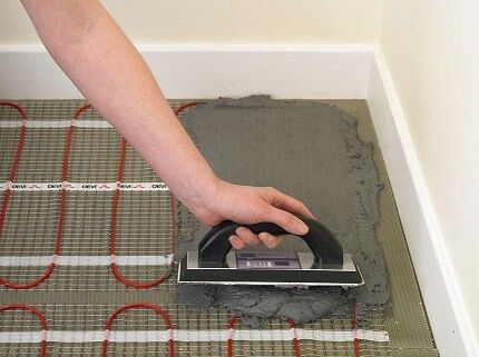Installation of heating mat 