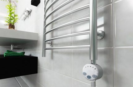 Place of installation of heated towel rail