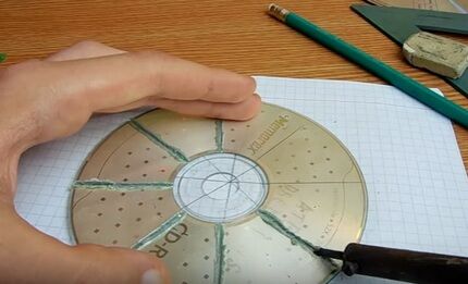 Cutting a disk with a soldering iron