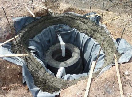 Construction of a tire drain pit